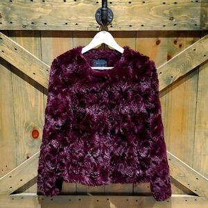 SANCTUARY FAUX FUR JACKET DRESSY BLAZER EVENING  SHORT COAT SIZE XS